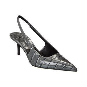 Michael Kors Collection Emma Croc-Embossed Leather Slingback Pump, Grey